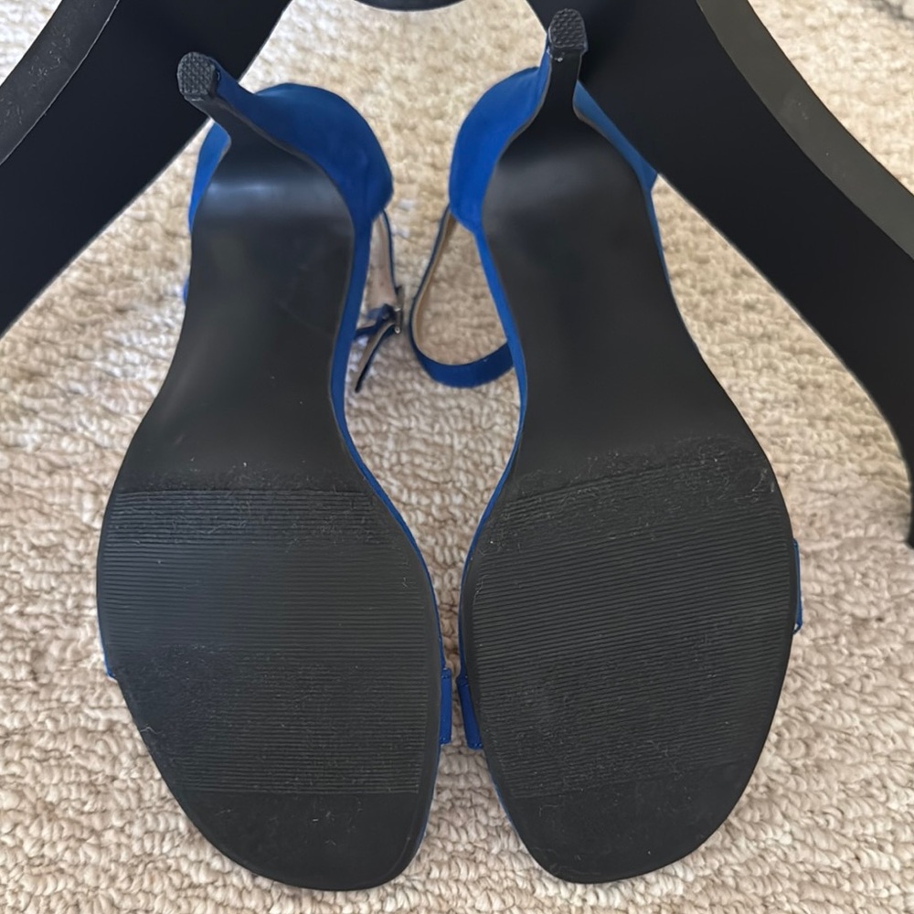 Material Girl Royal Blue Suede Heels - Picture 2 of 7